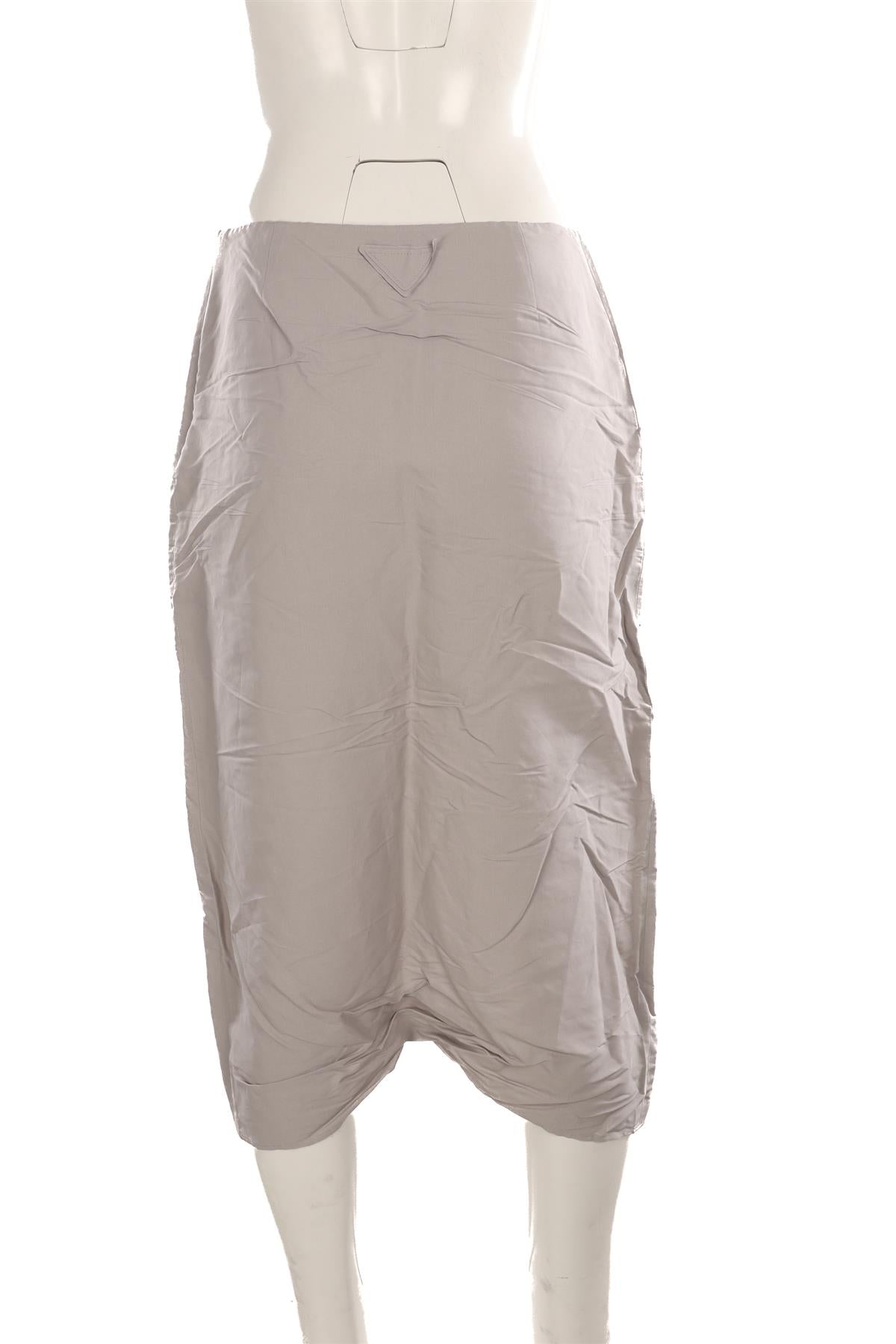 PRADA GREY PAPER MIDI SKIRT IT 42 UK 10
