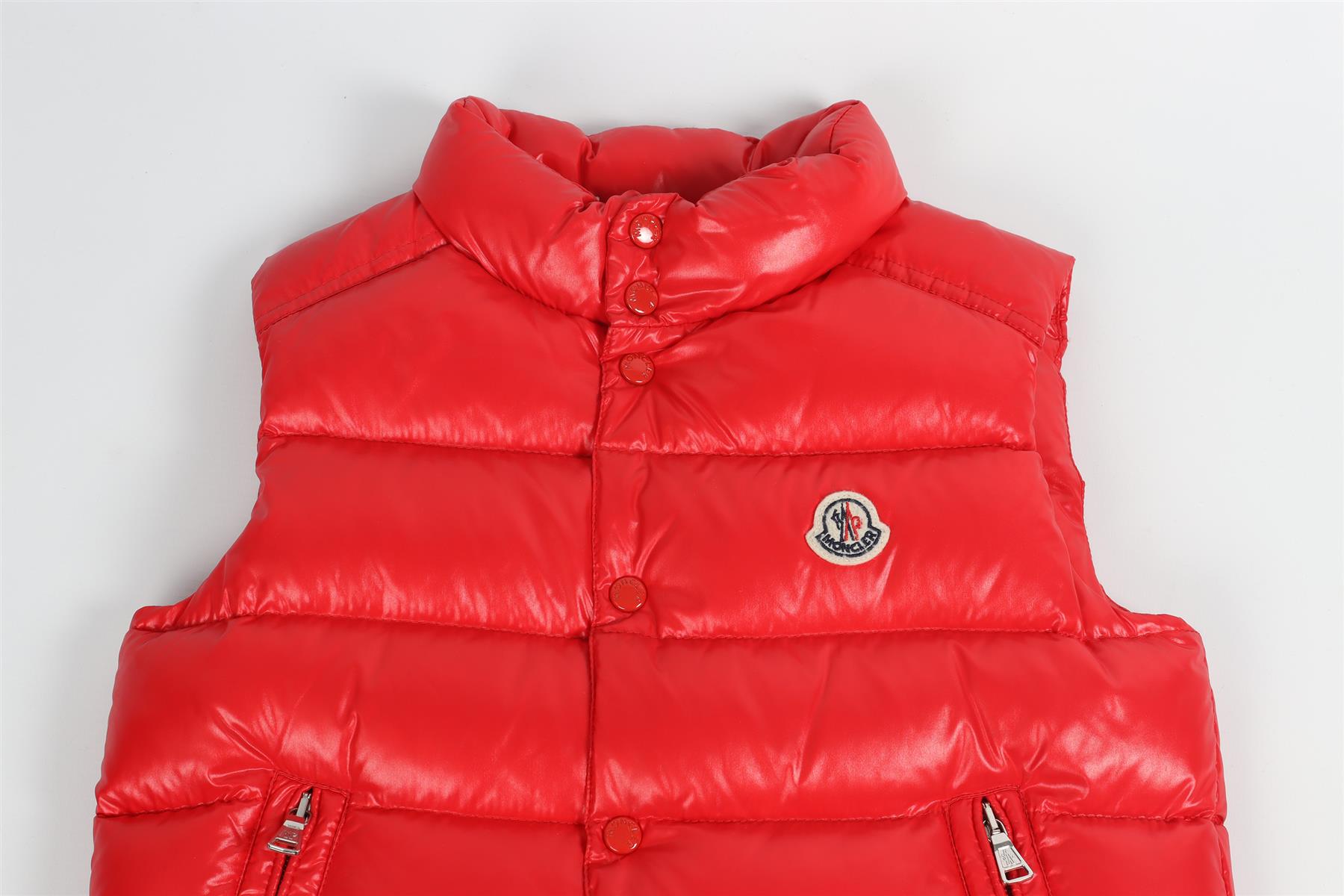 MONCLER RED KIDS BOYS PADDED GILET 6 YEARS