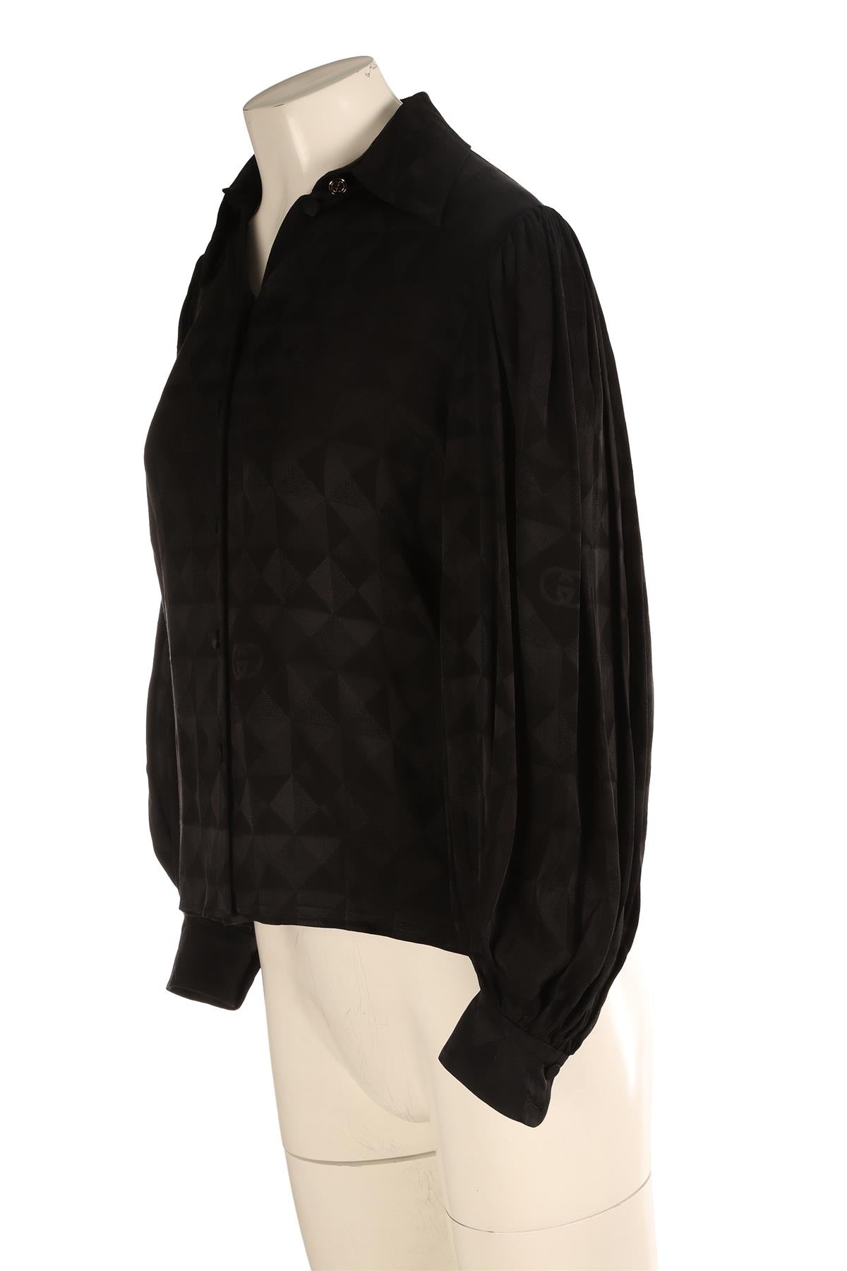 GUCCI BLACK SILK SHIRT IT 38 UK 6