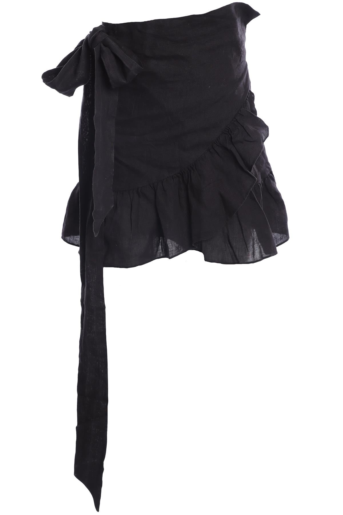 ISABEL MARANT ETOILE BLACK LINEN MINI SKIRT FR 36 UK 8