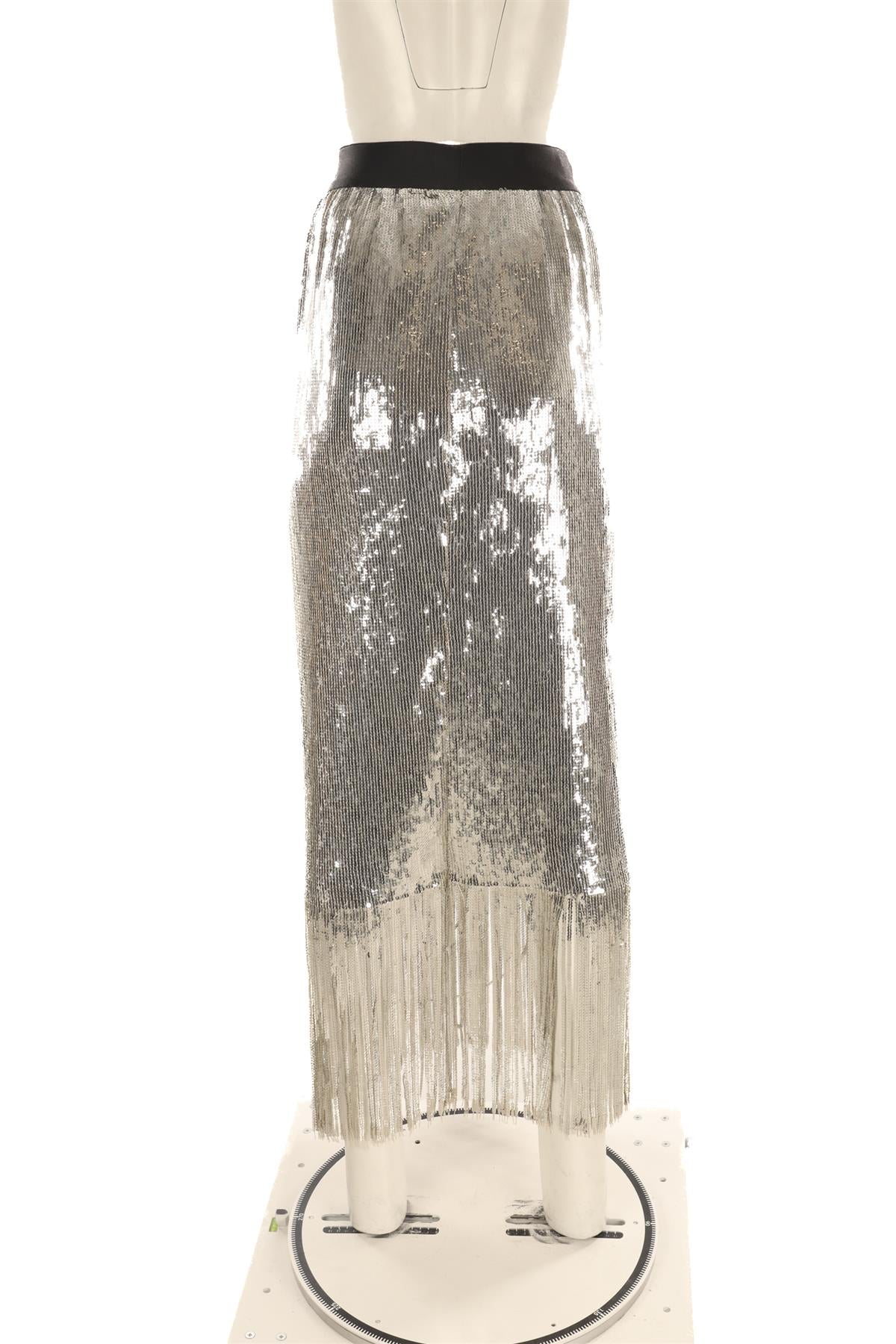 RACHEL COMEY SILVER SEQUIN MAXI SKIRT US 4 UK 8