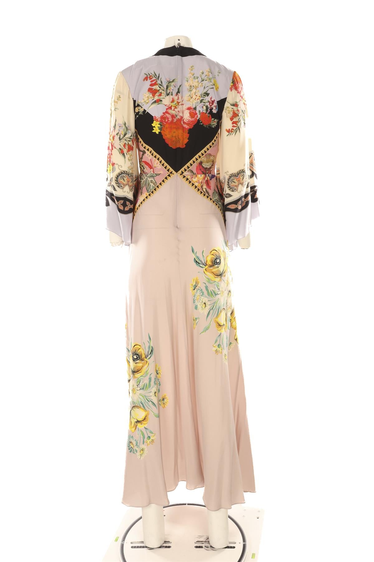 ETRO MULTI SILK MAXI DRESS IT 40 UK 8