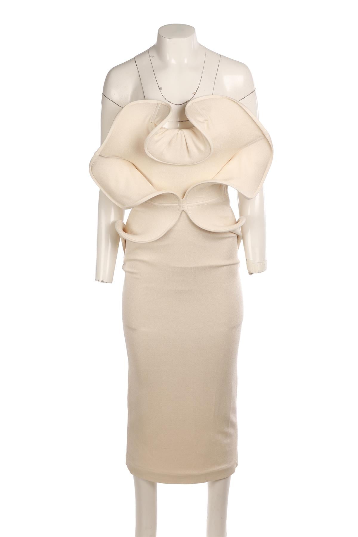 DEL CORE CREAM SILK MAXI DRESS IT 42 UK 10