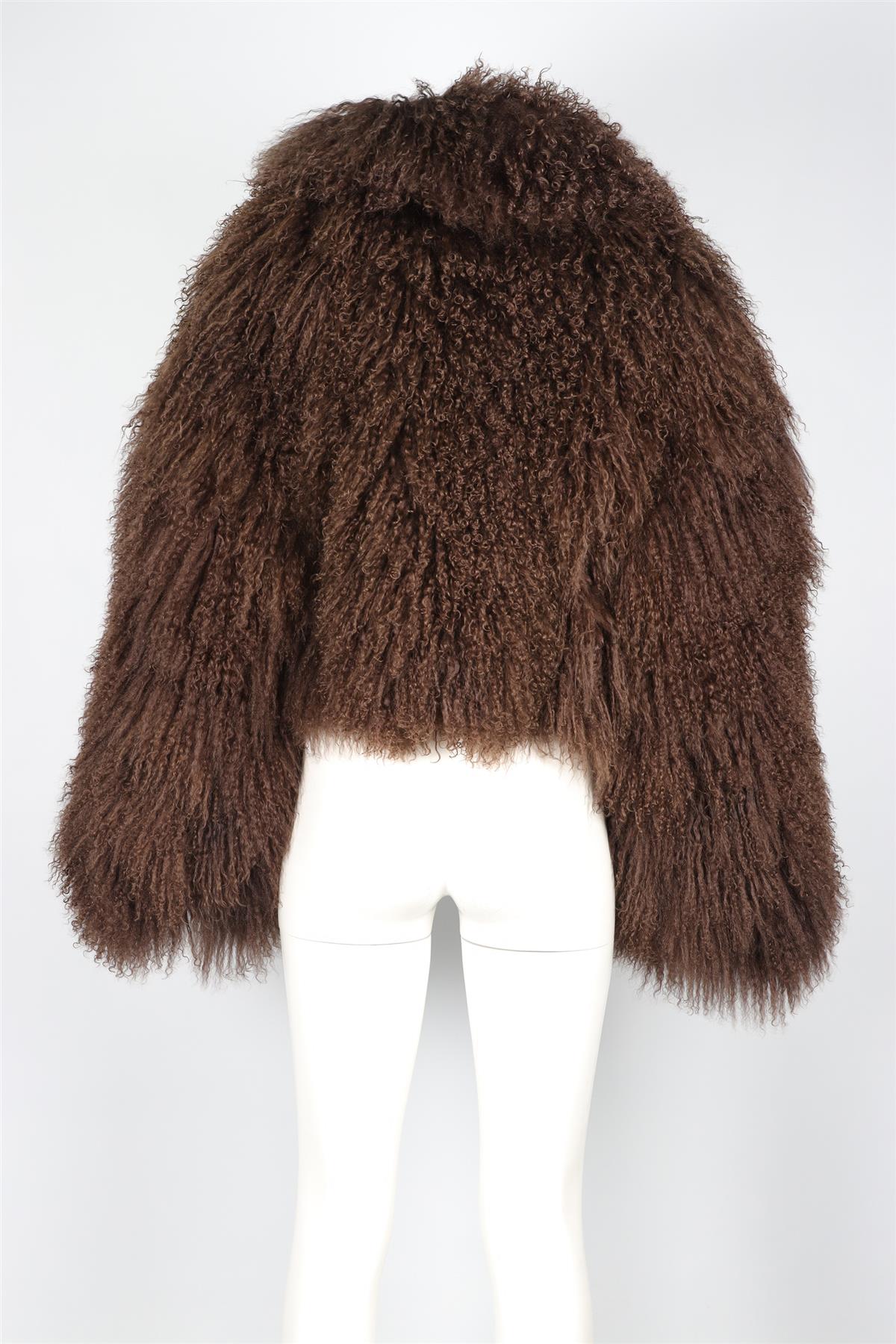 MAGDA BUTRYM BROWN SHEARLING JACKET FR 36 UK 8