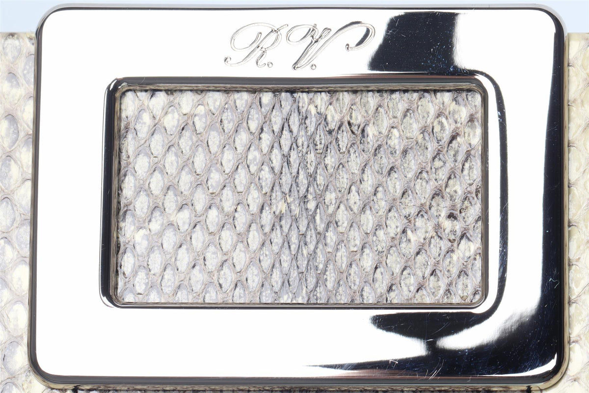 ROGER VIVIER BEIGE BELLE SNAKESKIN CLUTCH
