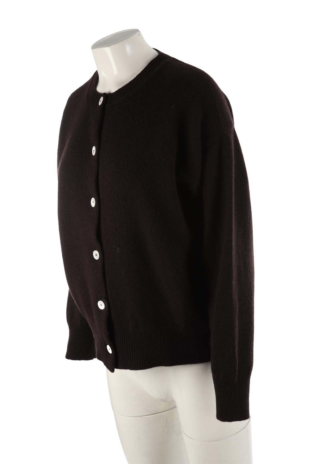 AND DAUGHTER BROWN WOOL CARDIGAN LARGE
