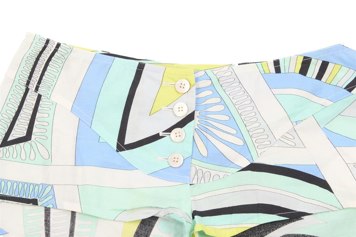 EMILIO PUCCI BLUE VINTAGE COTTON SHORTS IT 38 UK 6