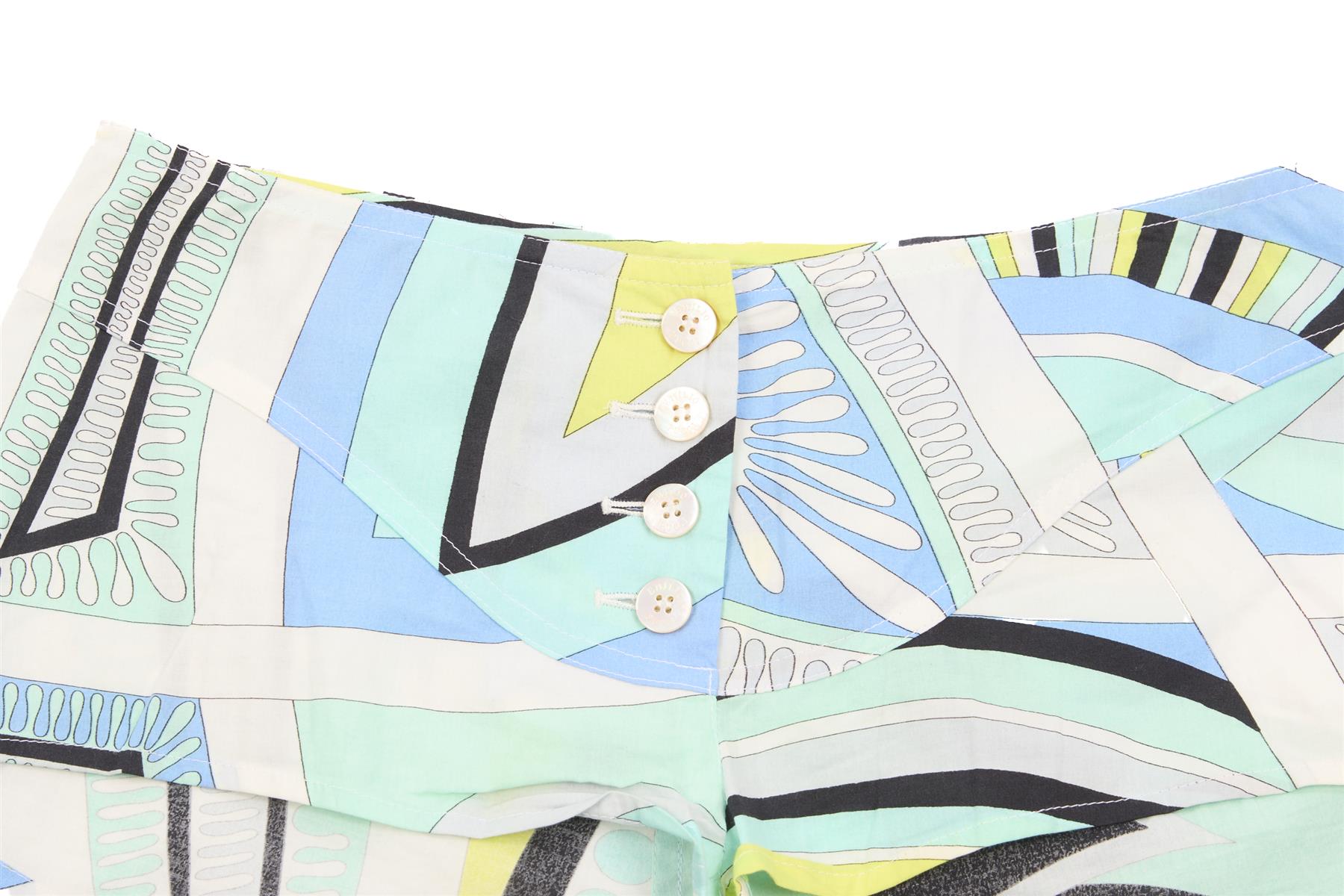 EMILIO PUCCI BLUE VINTAGE COTTON SHORTS IT 38 UK 6