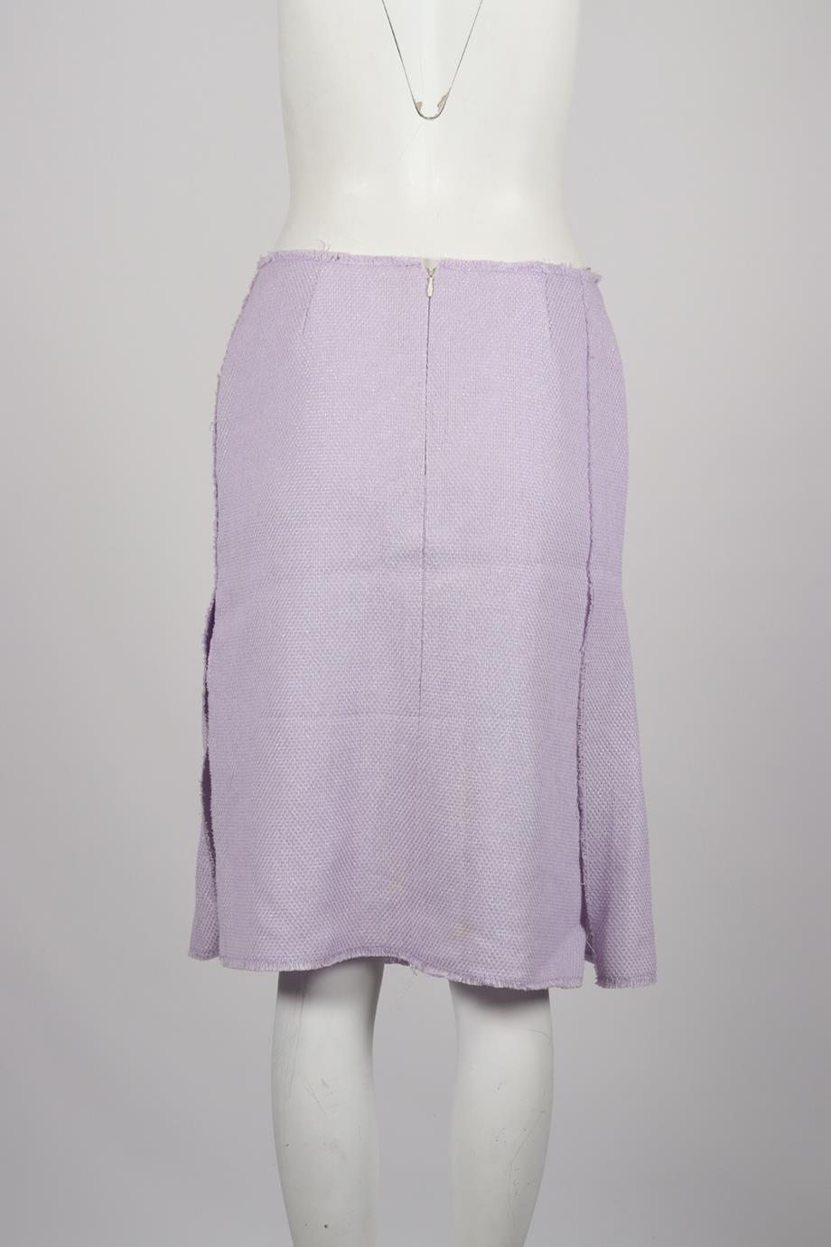 BALMAIN METALLIC COTTON BLEND TWEED SKIRT FR 42 UK 14