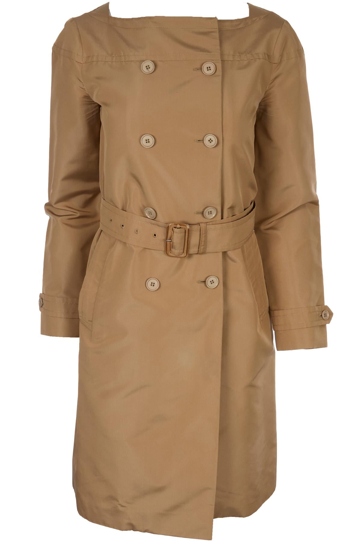 PRADA BEIGE SILK TRENCH COAT IT 38 UK 6