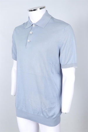 BRUNELLO CUCINELLI BLUE MEN'S COTTON POLO SHIRT IT 54 UK 44