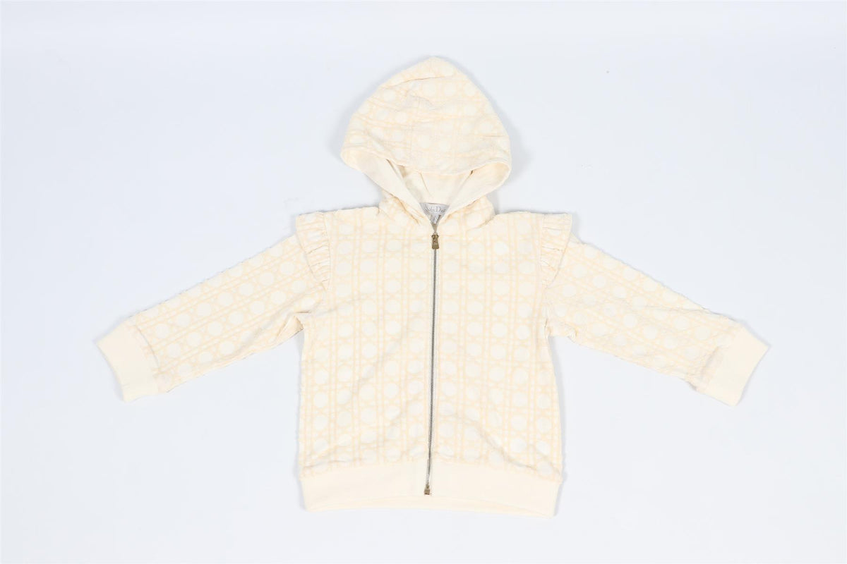 CHRISTIAN DIOR CREAM KIDS GIRLS COTTON HOODIE 24 MONTHS