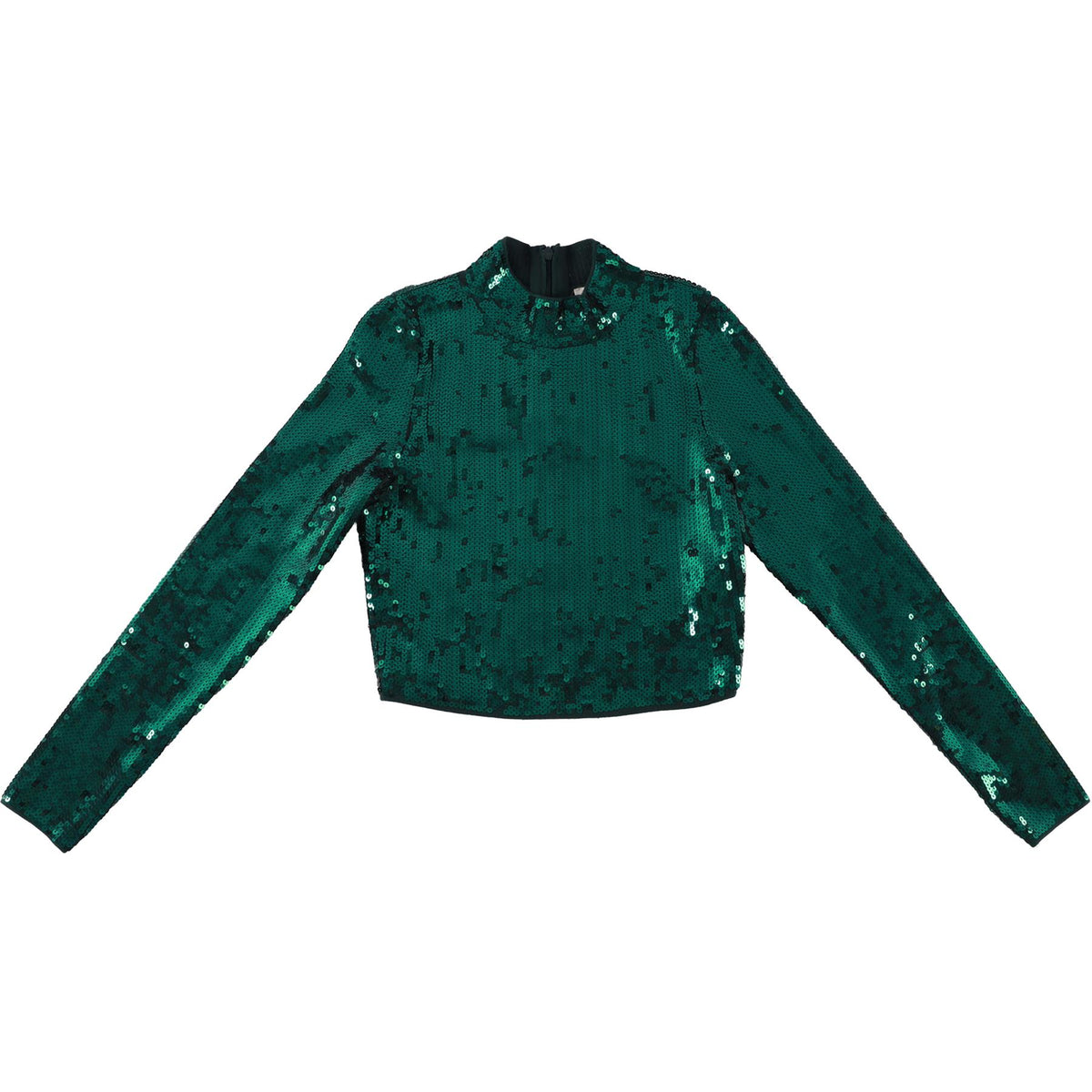 SANDRO GREEN SEQUIN TOP FR 36 UK 8