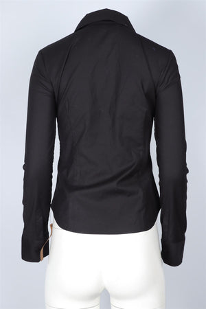 REFORMATION BLACK COTTON SHIRT US 2 UK 6