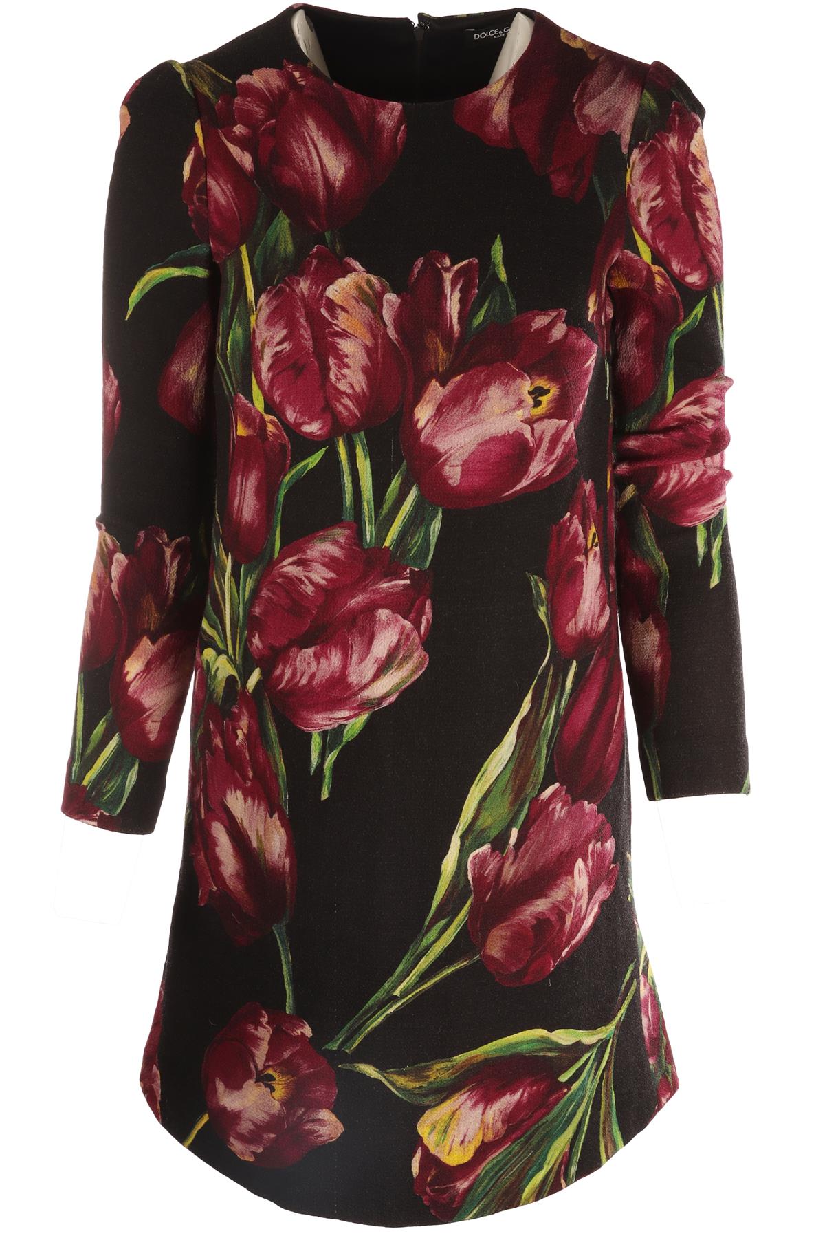 DOLCE & GABBANA BLACK WOOL MINI DRESS IT 36 UK 4