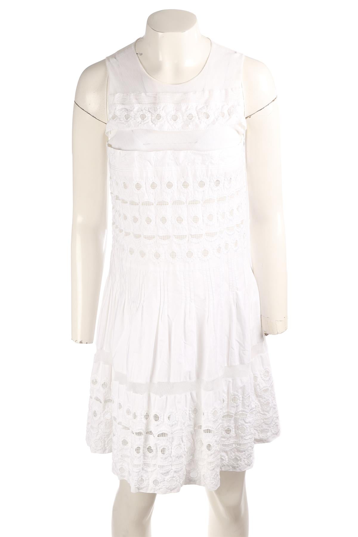 ERMANNO SCERVINO WHITE COTTON MINI DRESS IT 40 UK 8