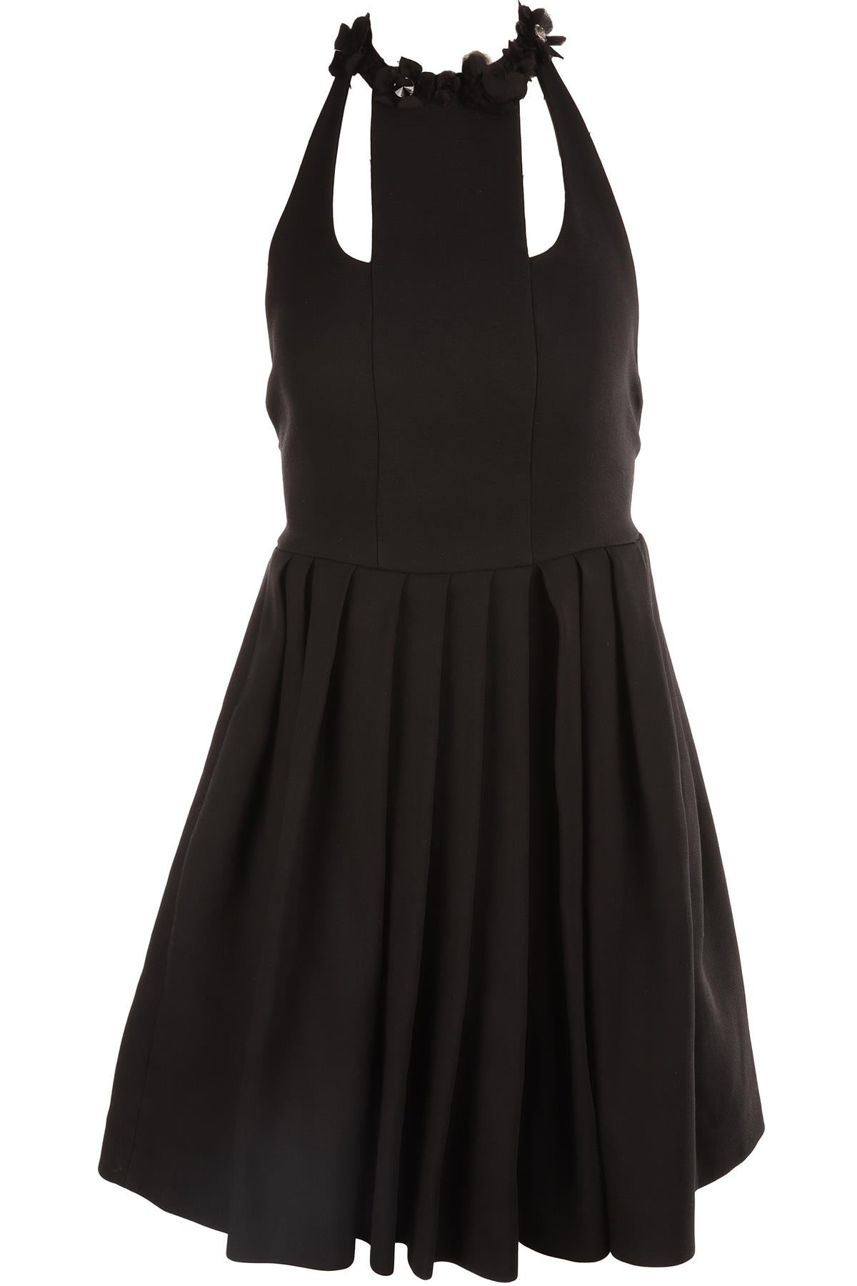 FENDI BLACK WOOL MINI DRESS IT 36 UK 4