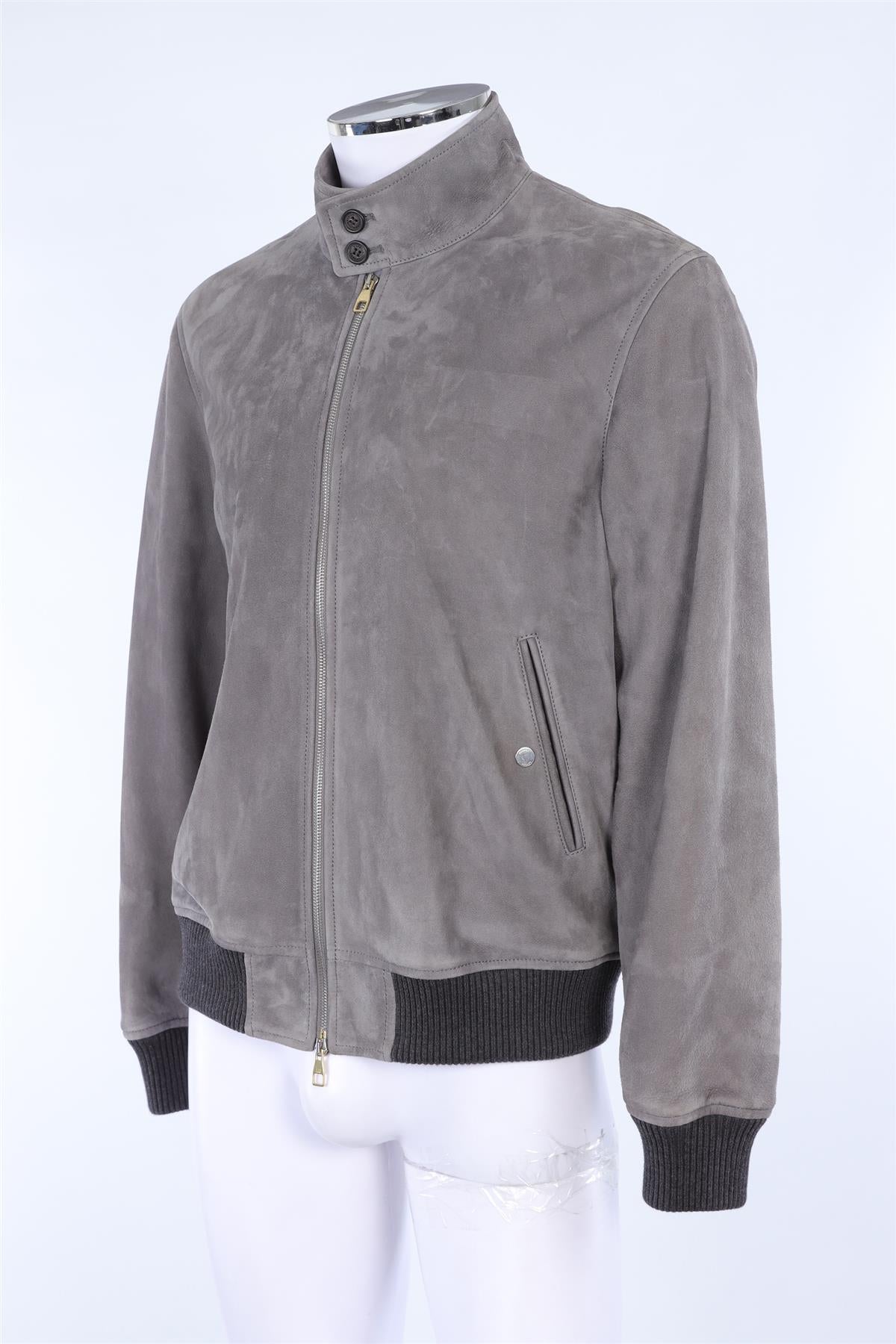 DUNHILL GREY MEN'S SUEDE JACKET MEDIUM