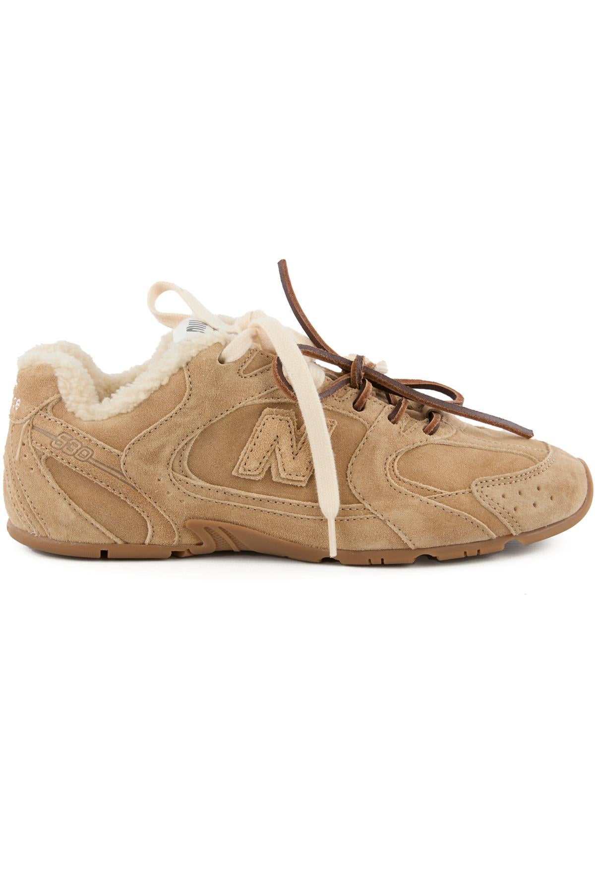 NEW BALANCE + MIU MIU BEIGE 530 SL SUEDE SNEAKERS EU 38 UK 5 US 8