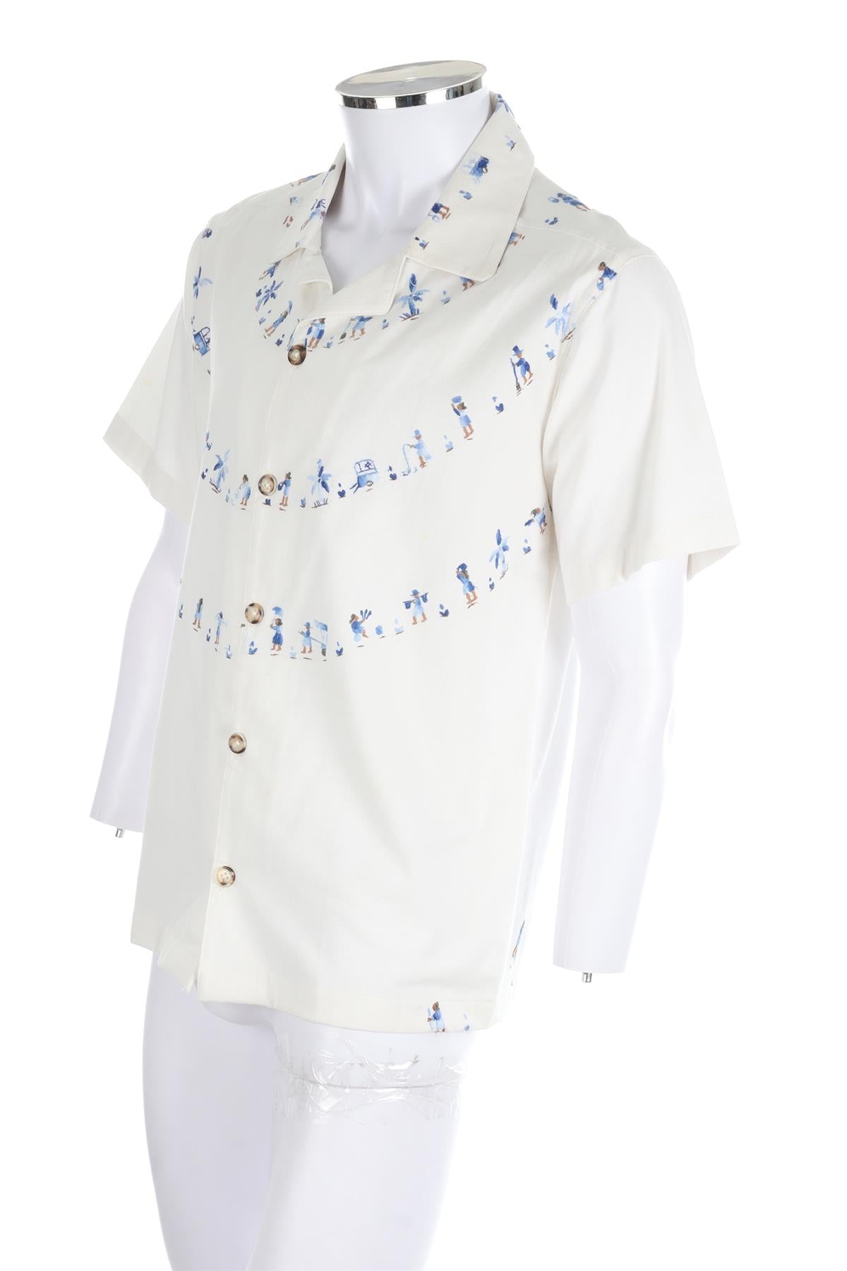 PIKOL WHITE MENS COTTON SHIRT SMALL