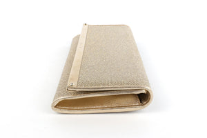 JIMMY CHOO GOLD FABRIC CLUTCH