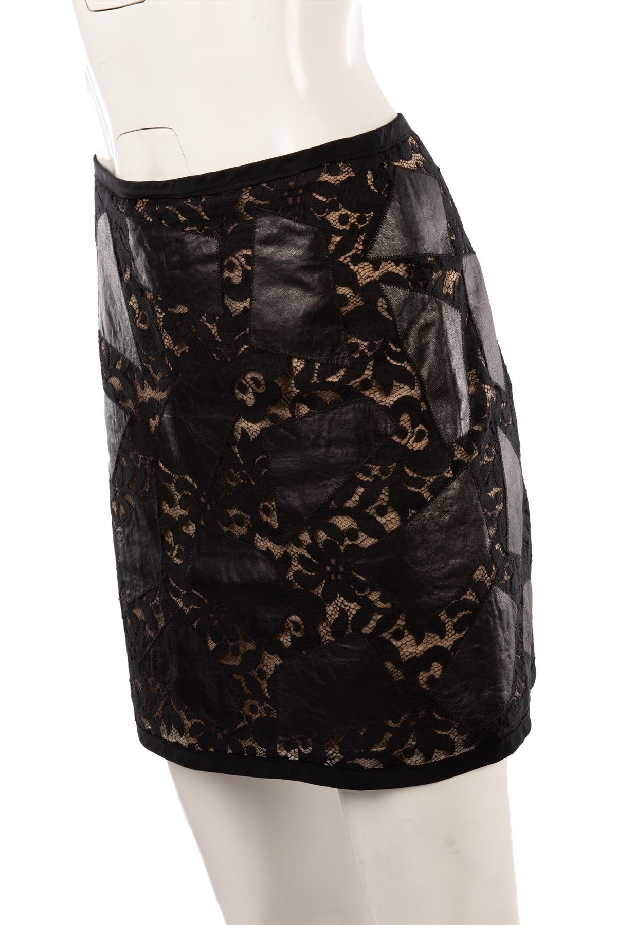 3.1 PHILLIP LIM BLACK LACE MINI SKIRT US 2 UK 6