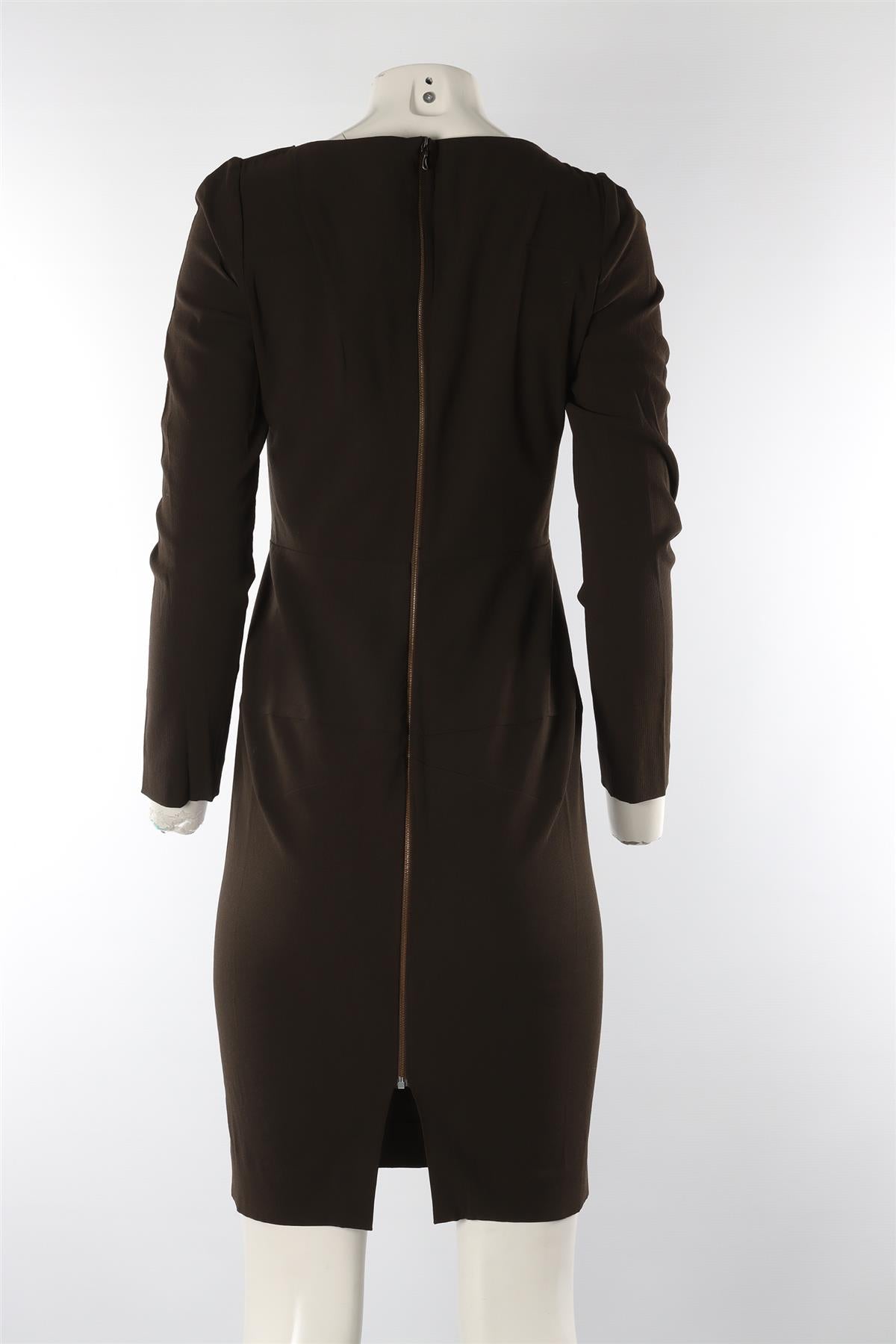 ROLAND MOURET GREEN CADY MIDI DRESS UK 10