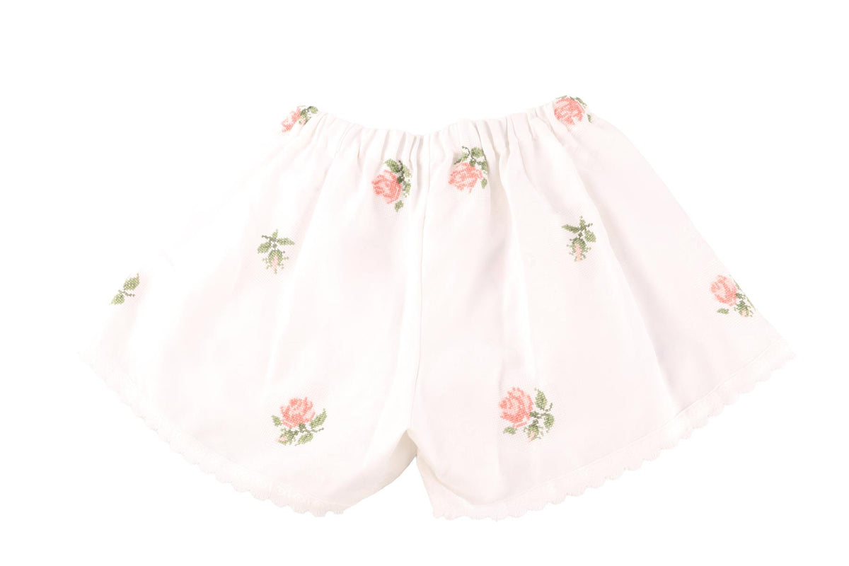 ORSINA WHITE COTTON SHORTS LARGE