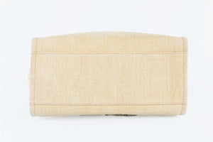 CHANEL YELLOW 2014 DEAUVILLE MEDIUM RAFFIA TOTE BAG