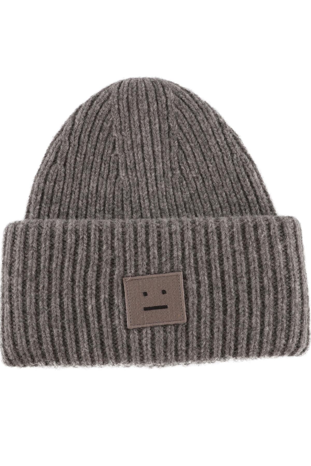 ACNE STUDIOS GREY WOOL BEANIE