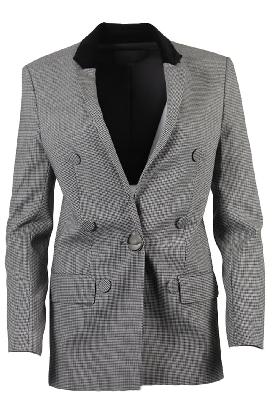 ALEXANDER WANG HOUNDSTOOTH WOOL BLEND BLAZER US 0 UK 4