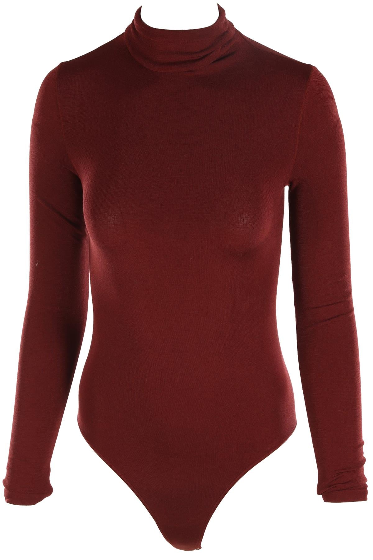 WOLFORD BURGUNDY BODYSUIT SMALL