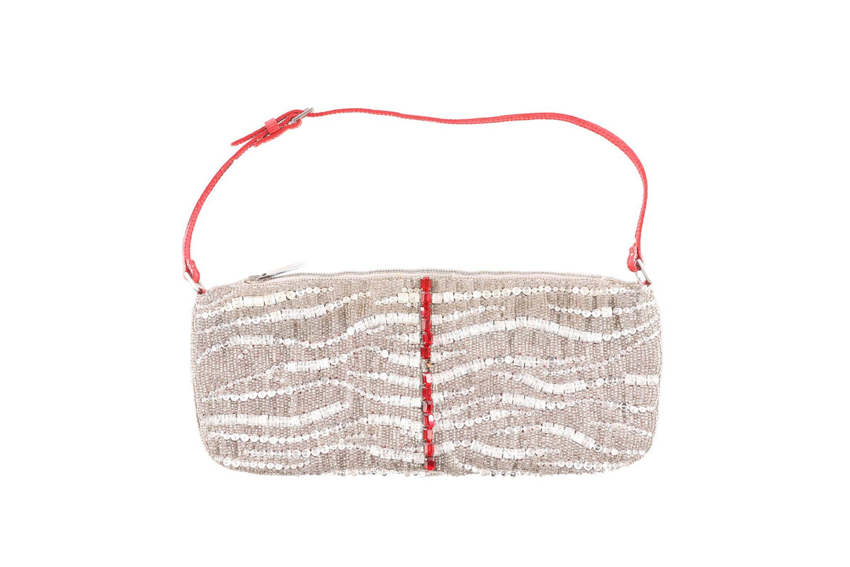 VALENTINO GARAVANI SILVER VINTAGE SEQUIN SHOULDER BAG