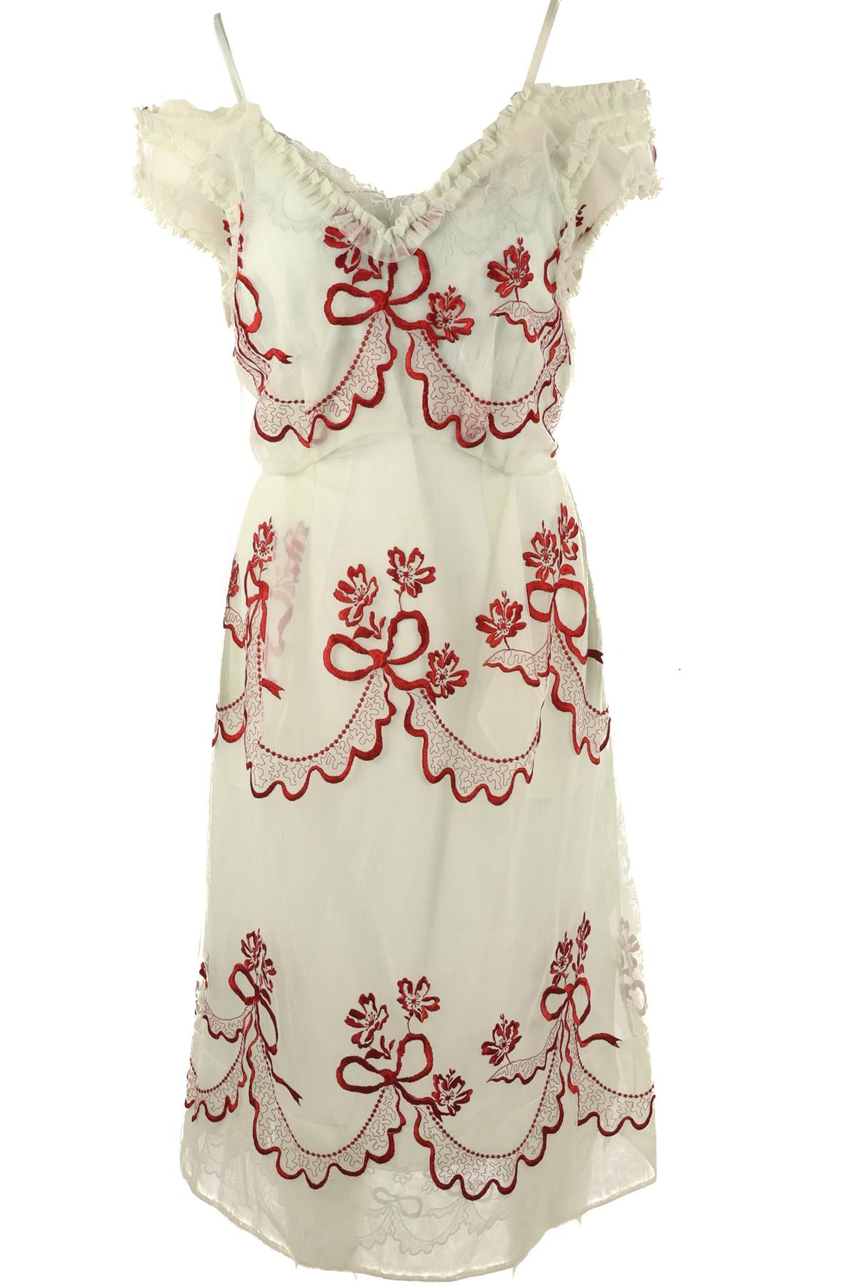 SIMONE ROCHA GREEN TULLE MIDI DRESS UK 8