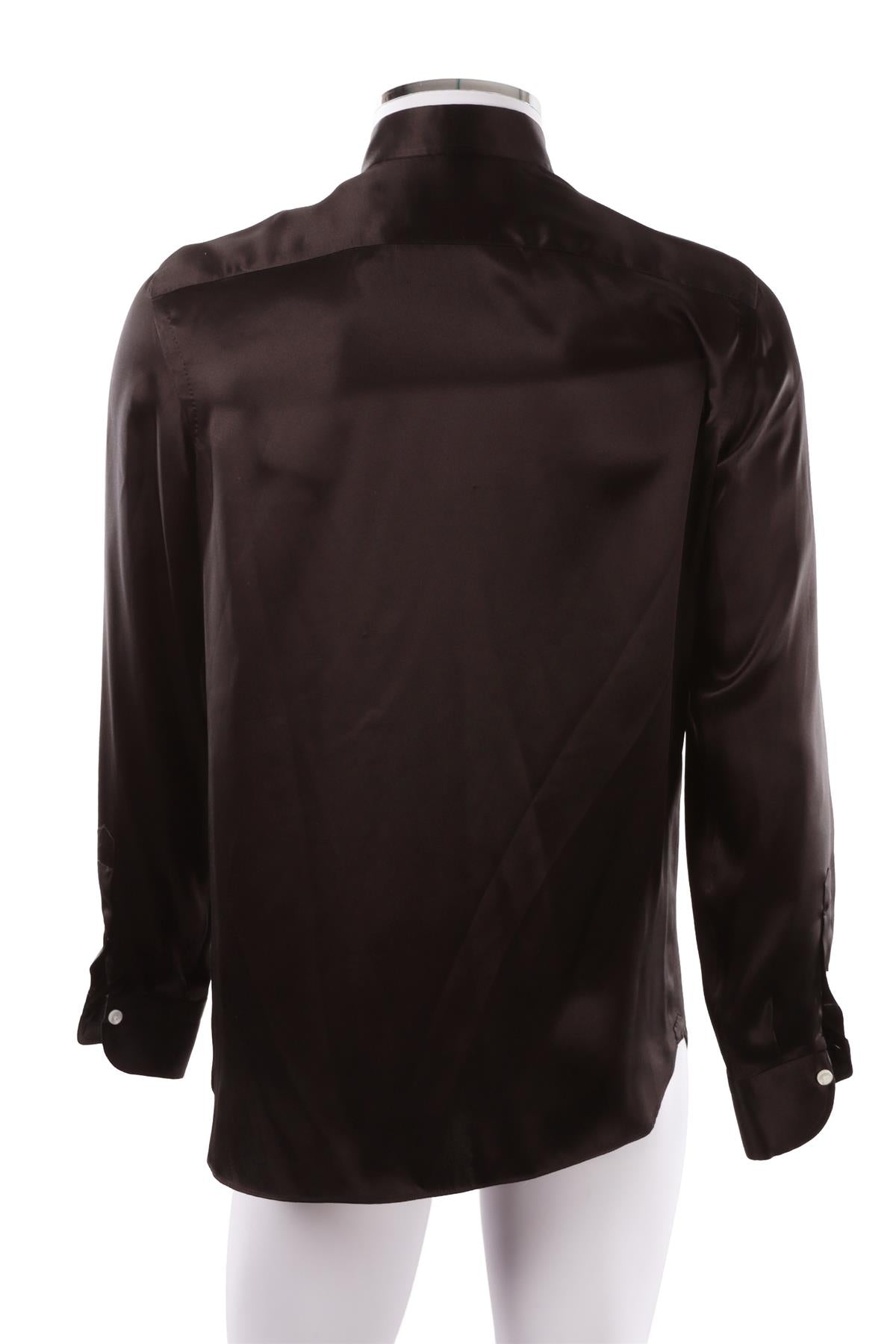 BLACK MEN'S SILK SHIRT