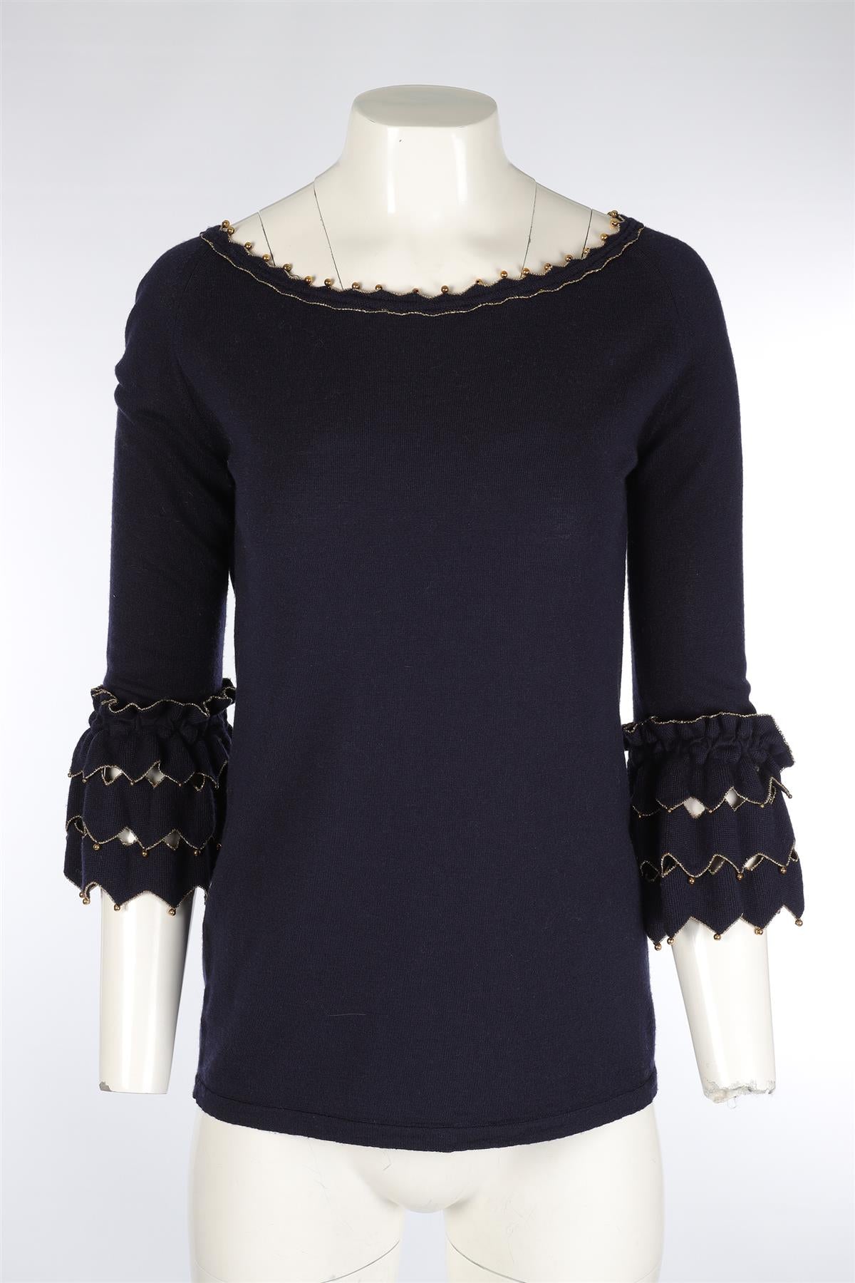 ALEX GORE BROWNE NAVY WOOL SWEATER MEDIUM