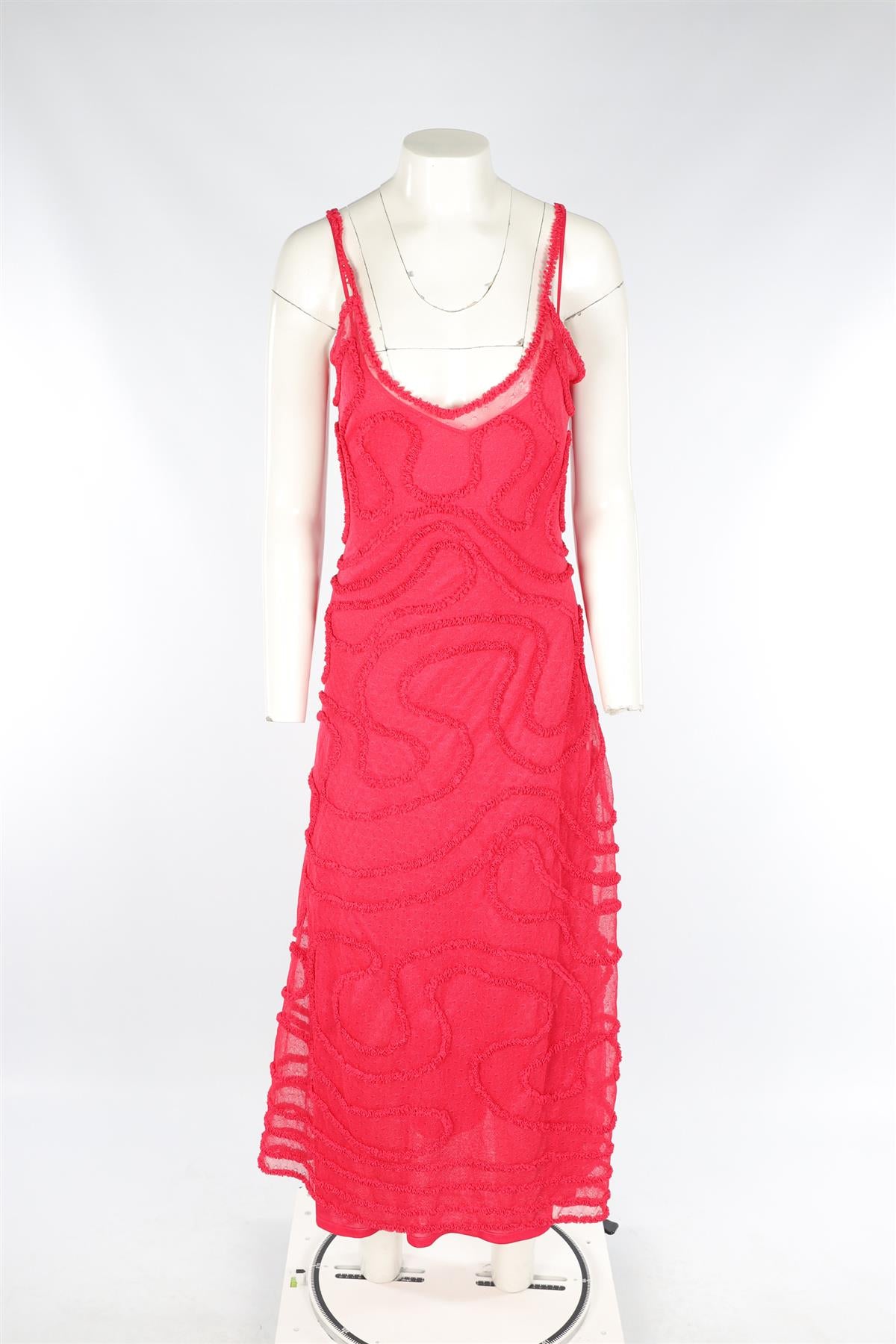 ULLA JOHNSON PINK KNIT MAXI DRESS MEDIUM
