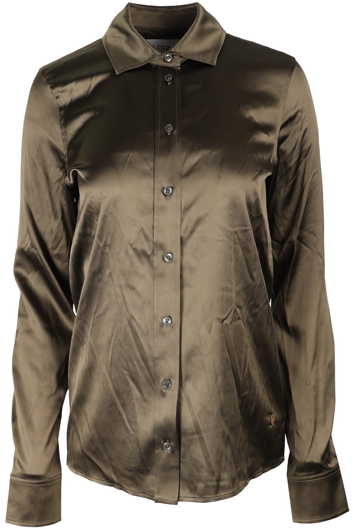 ETERNE GREEN SILK SHIRT XS-SMALL