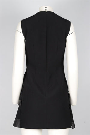 EMANUEL UNGARO BLACK CREPE MINI DRESS FR 36 UK 8