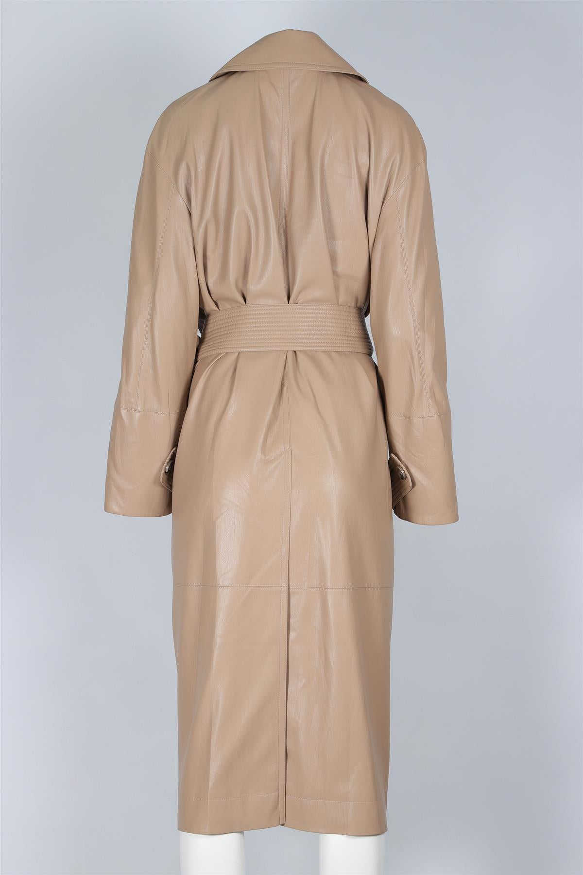 NANUSHKA BEIGE LEATHER TRENCH COAT SMALL