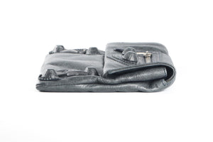 BALENCIAGA GREY GIANT 21 ENVELOPE LEATHER CLUTCH