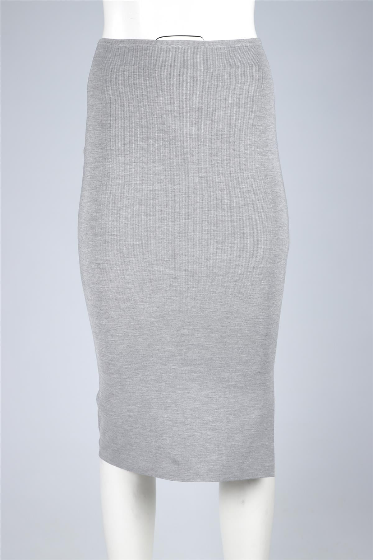JOSEPH GREY SILK MIDI SKIRT XSMALL