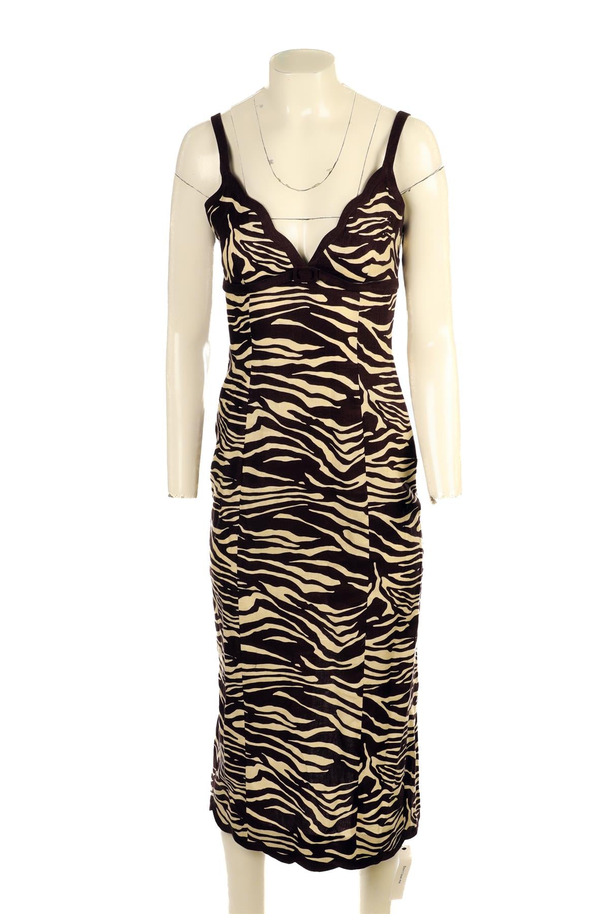 REFORMATION BROWN LINEN MAXI DRESS US 2 UK 6