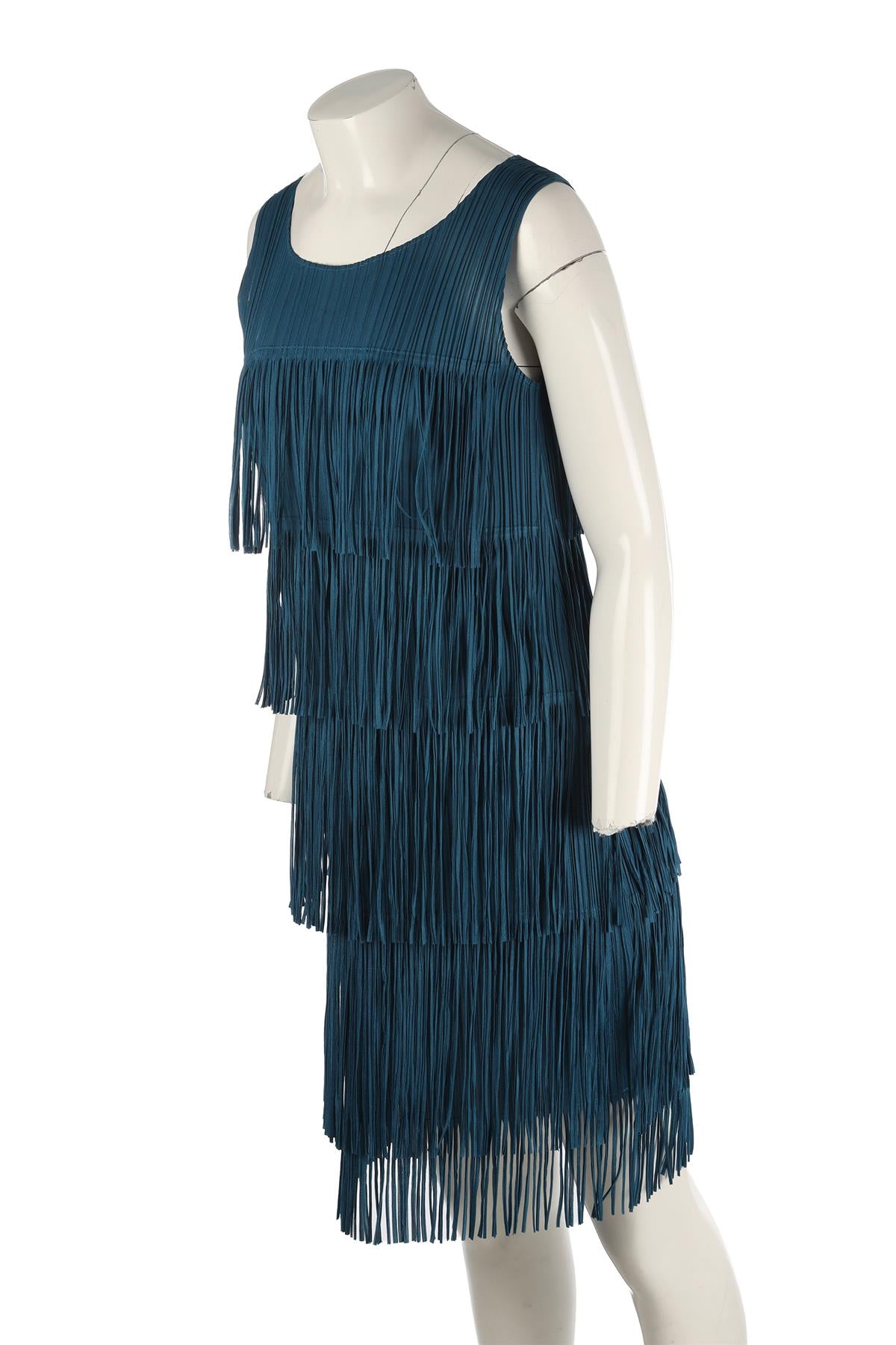 PLEATS PLEASE ISSEY MIYAKE BLUE MIDI DRESS JP 2 UK 6