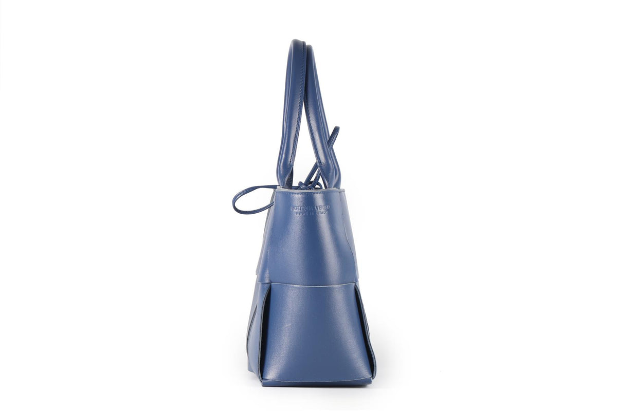 BOTTEGA VENETA NAVY ARCO INTRECCIATO LEATHER TOTE BAG