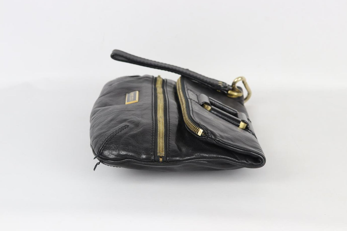 JIMMY CHOO MARIN LEATHER CLUTCH
