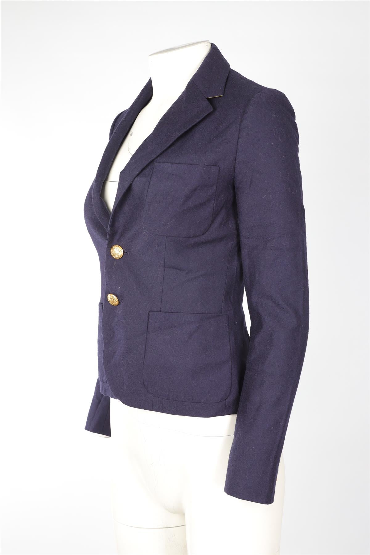 RALPH LAUREN RUGBY NAVY WOOL BLAZER US 0 UK 4
