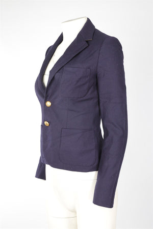 RALPH LAUREN RUGBY NAVY WOOL BLAZER US 0 UK 4