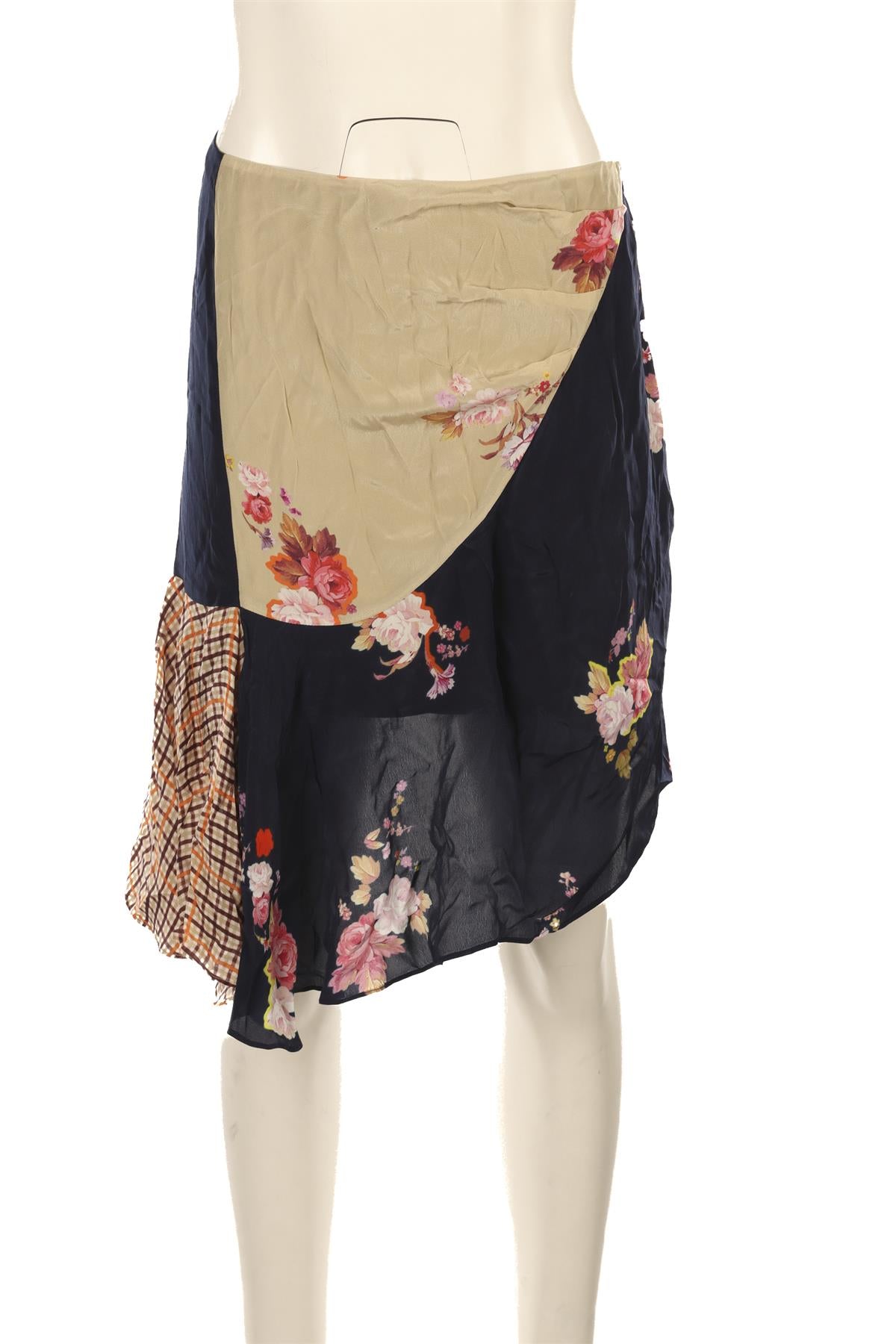 PREEN BY THORNTON BREGAZZI MULTI SATIN MIDI SKIRT SMALL