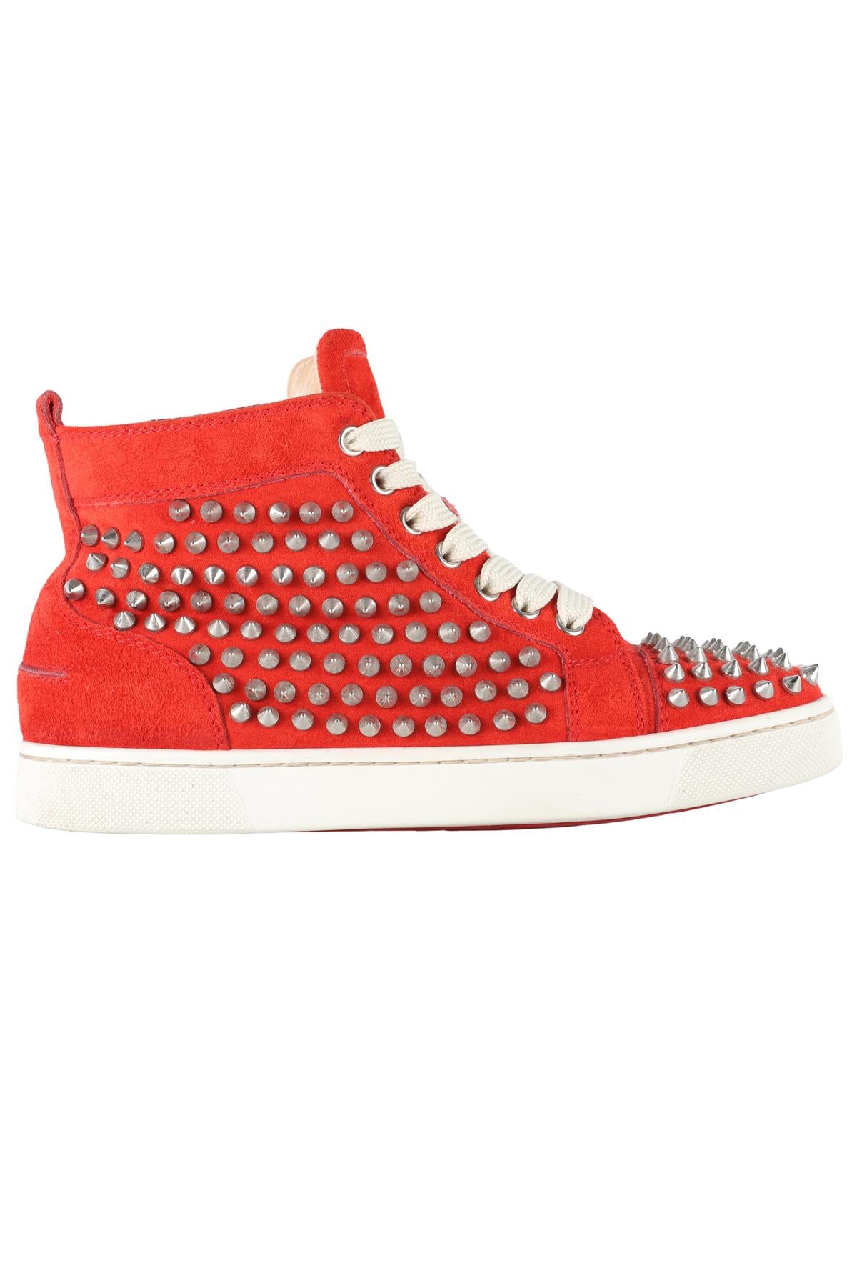 CHRISTIAN LOUBOUTIN RED ST LOUIS SUEDE SNEAKERS EU 36.5 UK 3.5 US 6.5